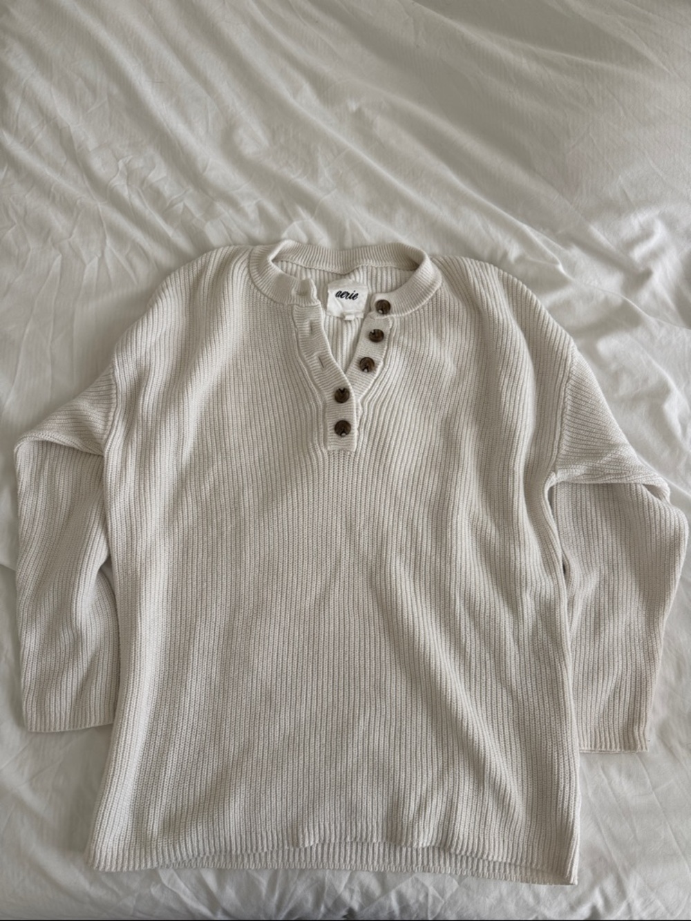 aerie knit henley sweater